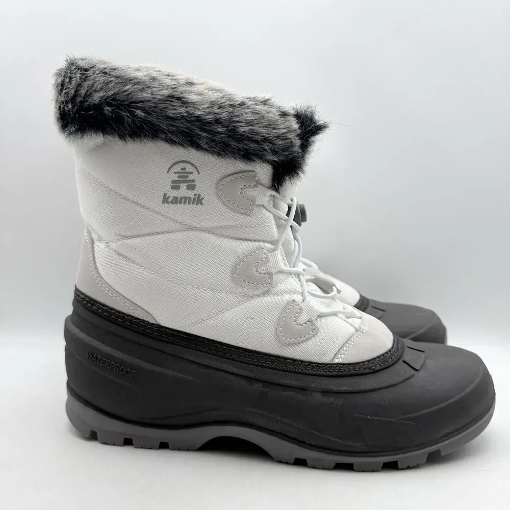 Kamik Womens Momentum L2 Winter Boots Size 10 White Waterproof Insulated EUC